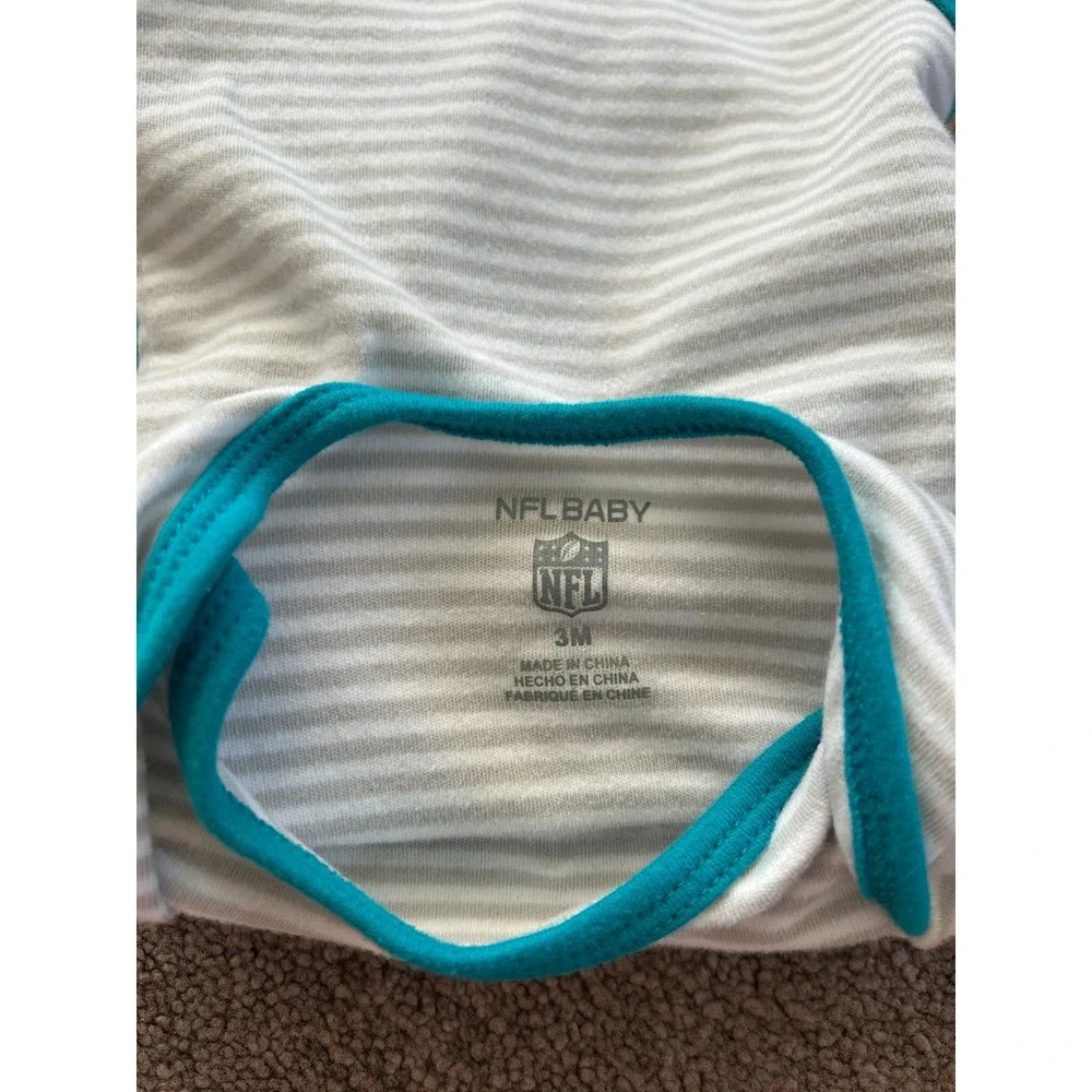 NFL Baby Miami Dolphins Bodysuit Set 2 Pack Teal White Striped Size 3M